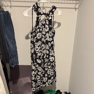 Soma Black and White Floral Backless Dress